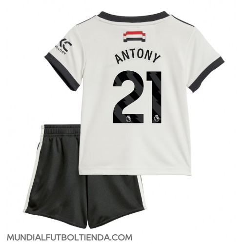 Camiseta Manchester United Antony #21 Tercera Equipación Replica 2024-25 para niños mangas cortas (+ Pantalones cortos)